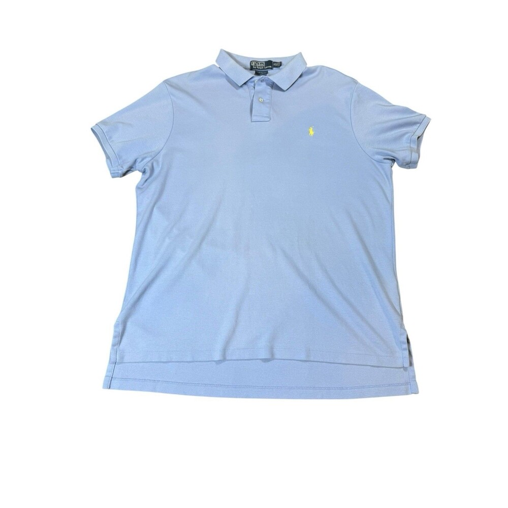 Polo Ralph Lauren Polo Shirt XXL Blue Custom Fit Short Sleeve Pony Logo Classic
